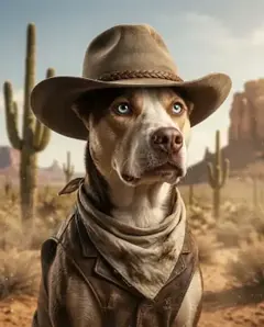 Pet portrait — Cowboy style