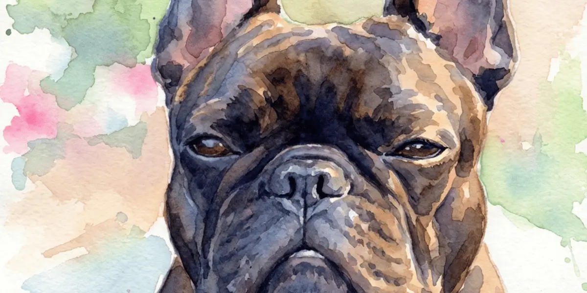 Dog portrait in watercolour painting style