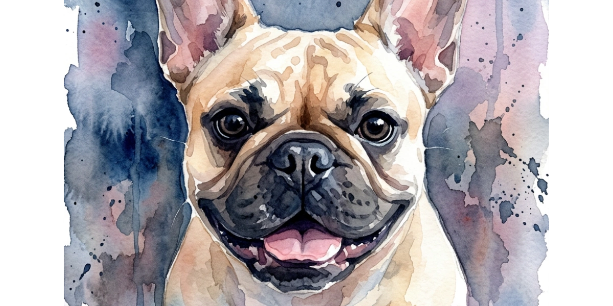 Watercolour pet portrait example